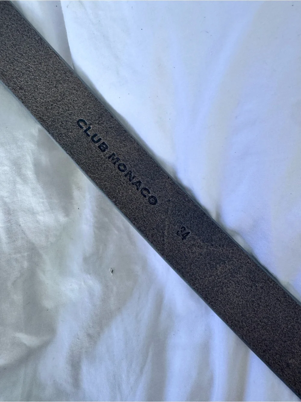 Club Monaco NEW gray leather women’s belt silver size 34 with tags $68 retail